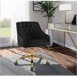 Pemberly Row Contemporary Velvet Swivel Adjustable Office Chair in Black