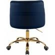 Pemberly Row Velvet Swivel Adjustable Office Chair in Soft Navy/Rich Gold