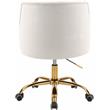 Pemberly Row Contemporary Velvet Swivel Adjustable Office Chair in Cream