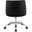 Pemberly Row Velvet Swivel Adjustable Office Chair in Soft Black/Rich Chrome