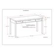 Pemberly Row Solid Wood Contemporary 60 