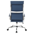 Pemberly Row High-Back Mid-Century Modern Leather Office Chair in Navy Blue