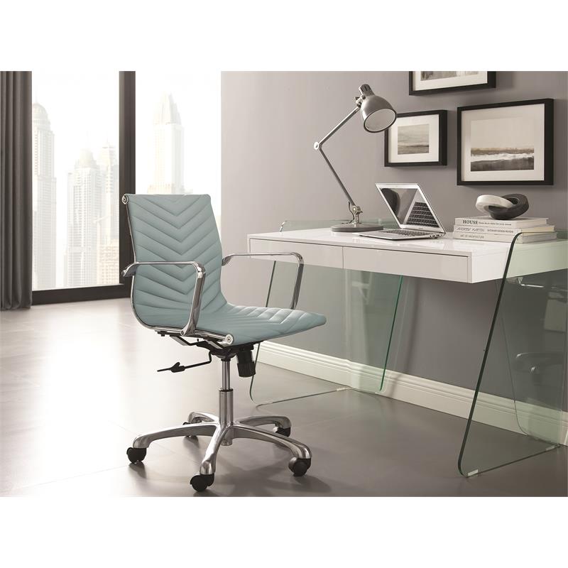 Pemberly Row Modern Archie Engineered Wood Office Desk in White