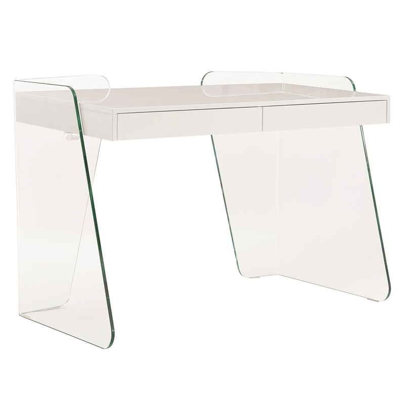 Pemberly Row Modern Archie Engineered Wood Office Desk in White