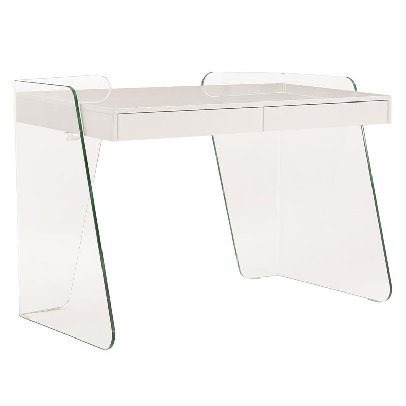 Pemberly Row Modern Archie Engineered Wood Office Desk in White