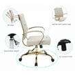 Pemberly Row Modern Adjustable Leather Office Chair in Tan Finish