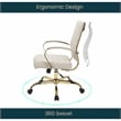 Pemberly Row Modern Adjustable Leather Office Chair in Tan Finish