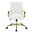 Pemberly Row Modern Adjustable Leather Office Chair in White