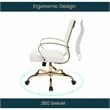 Pemberly Row Modern Adjustable Leather Office Chair in White