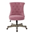 Pemberly Row Tufted Office Chair in Orchid Purple Fabric with Gray Wood Base