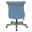 Pemberly Row Tufted Office Chair in Sky Blue Fabric with Gray Wood Base