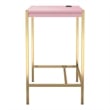 Pemberly Row Contemporary Wood Writing Desk with USB Port in Pink