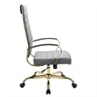 Pemberly Row High-Back Leather Office Chair With Gold Frame in Gray