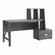 Pemberly Row Contemporary Wood Multi-Storage Desk in Distressed Gray