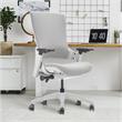 Pemberly Row Contemporary Mesh and Metal Adjustable Office Chair in Gray