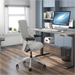 Pemberly Row Contemporary Mesh and Metal Adjustable Office Chair in Gray