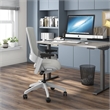 Pemberly Row Contemporary Mesh and Metal Adjustable Office Chair in Gray