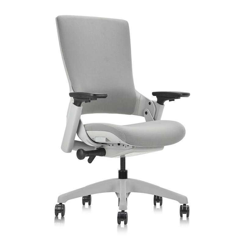 Pemberly Row Contemporary Mesh and Metal Adjustable Office Chair in Gray