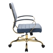 Pemberly Row Modern Adjustable Leather Office Chair In Navy Blue