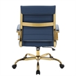 Pemberly Row Modern Adjustable Leather Office Chair In Navy Blue
