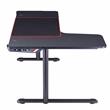 Pemberly Row Modern Metal Gaming Desk with Outlets in Black Finish