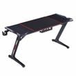 Pemberly Row Modern Metal Gaming Desk with Outlets in Black Finish