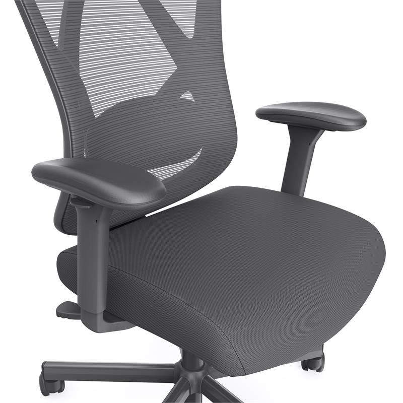 Pemberly Row Metal and Mesh Adjustable Office Chair in Black