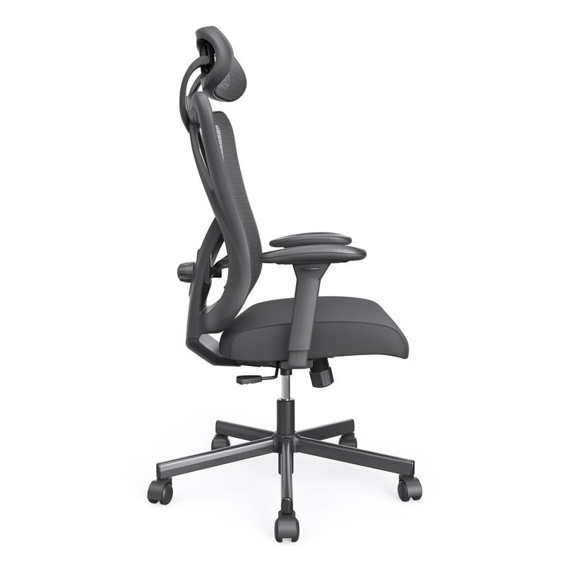 Pemberly Row Metal and Mesh Adjustable Office Chair in Black