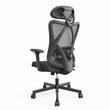 Pemberly Row Metal and Mesh Adjustable Office Chair in Black