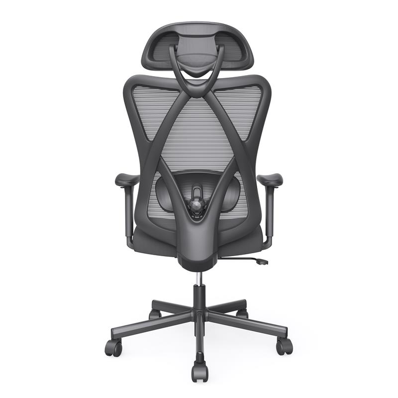 Pemberly Row Metal and Mesh Adjustable Office Chair in Black