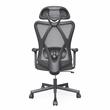 Pemberly Row Metal and Mesh Adjustable Office Chair in Black