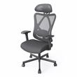 Pemberly Row Metal and Mesh Adjustable Office Chair in Black