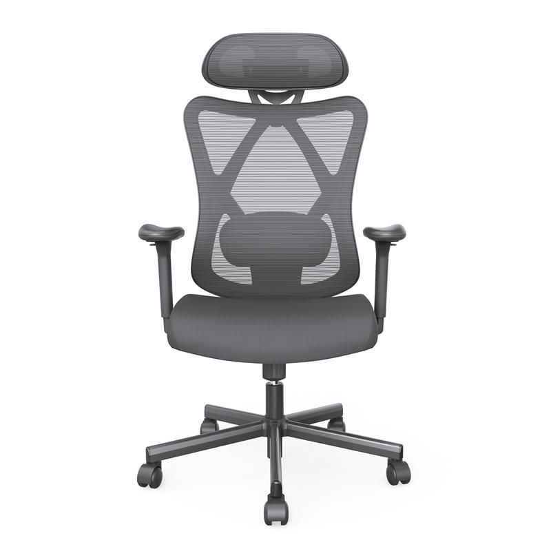 Pemberly Row Metal and Mesh Adjustable Office Chair in Black