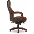 Pemberly Row Upholstered Faux Leather Executive Office Chair in Chestnut Brown