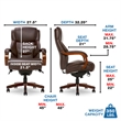 Pemberly Row Upholstered Faux Leather Executive Office Chair in Chestnut Brown
