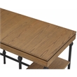 Pemberly Row Contemporary L-shaped Wooden Desk in Brown Oak Finish