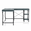Pemberly Row Contemporary L-shaped Wooden Desk in Antique Blue