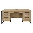 Pemberly Row Modern Wood Laminate Office Desk Fully Assembled Light Brown