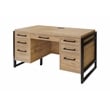 Pemberly Row Modern Wood Laminate Office Desk Fully Assembled Light Brown
