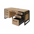Pemberly Row Modern Wood Laminate Office Desk Fully Assembled Light Brown