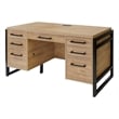 Pemberly Row Modern Wood Laminate Office Desk Fully Assembled Light Brown