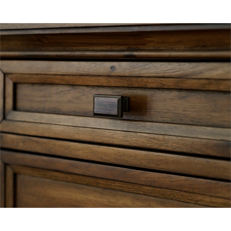 Pemberly Row Credenza Wood Office Desk Writing Table Storage Desk in Brown