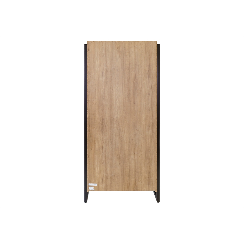 Pemberly Row Modern Open Wood Laminate Bookcase Fully Assembled Light Brown