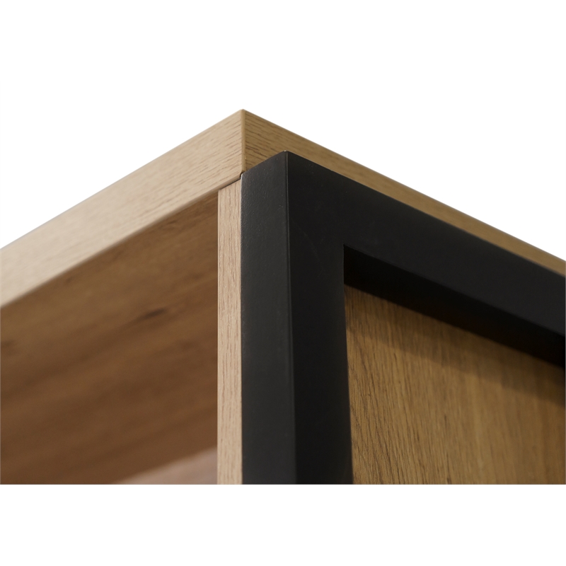 Pemberly Row Modern Open Wood Laminate Bookcase Fully Assembled Light Brown