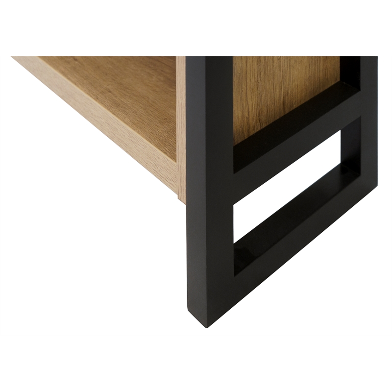 Pemberly Row Modern Open Wood Laminate Bookcase Fully Assembled Light Brown