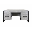 Pemberly Row Modern Wood Laminate Double Pedestal Executive Desk Concrete Gray