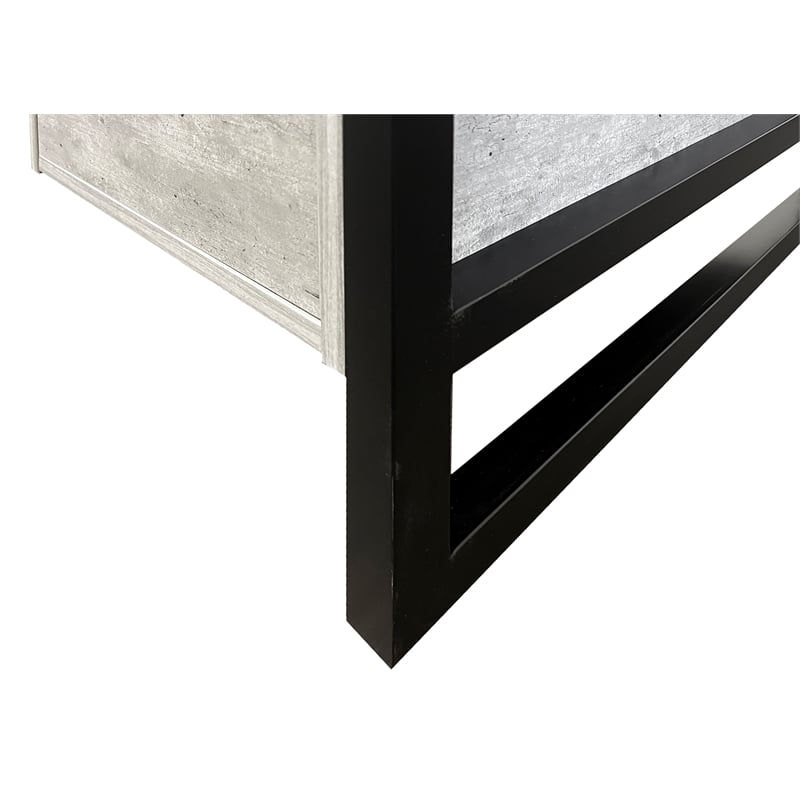 Pemberly Row Modern Wood Laminate Double Pedestal Executive Desk Concrete Gray