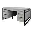 Pemberly Row Modern Wood Laminate Double Pedestal Executive Desk Concrete Gray