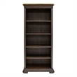 Pemberly Row Assembled Executive Open Wood Bookcase Mildly Distressed in Brown