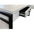 Pemberly Row Wood Laminate Open L-Desk and Return Corner Desk in Concrete Gray
